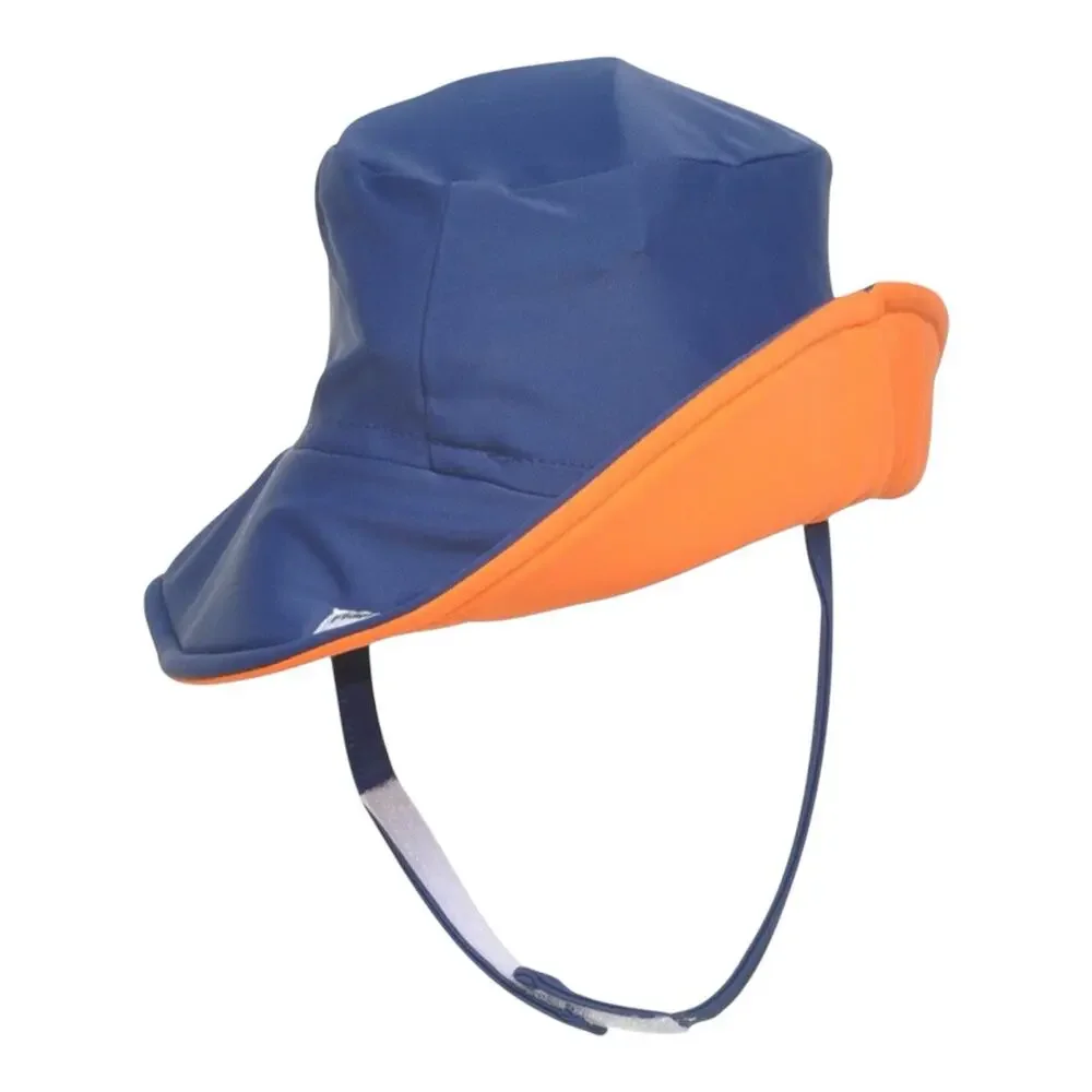 The Flap Happy Floppy Baby Sun Hat Blue Size Large 12-24 mo Chin Strap UPF 50+